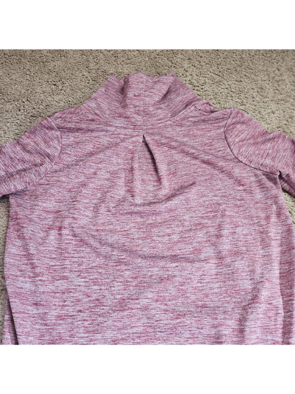 Eddie Bauer Cowl Neck Pullover Womens L Red High Low Hem Sweatshirt Athleisure - Picture 5 of 9